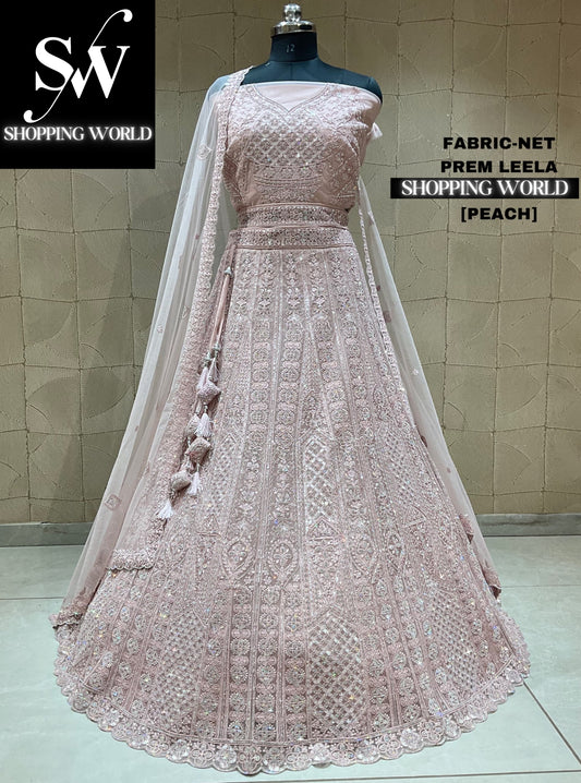 Charming peach pink lehenga