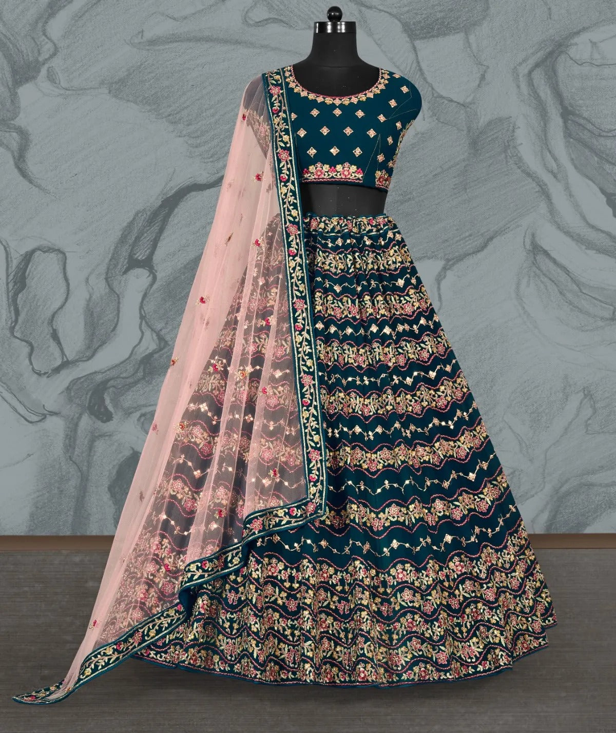 Elegant green lehenga