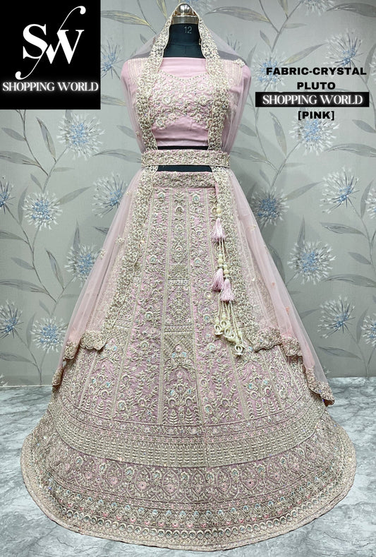 Lehenga rosa bebé llamativa