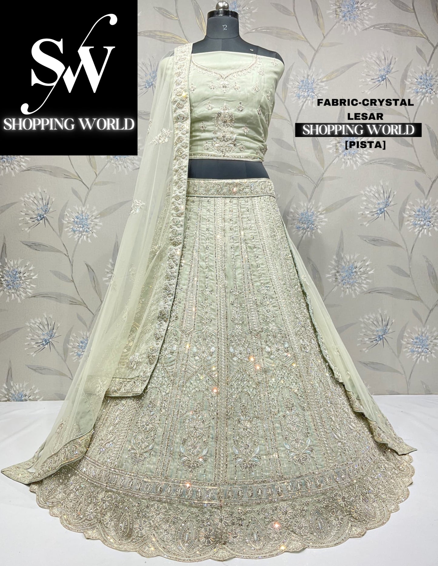 Tremendous pista green lehenga