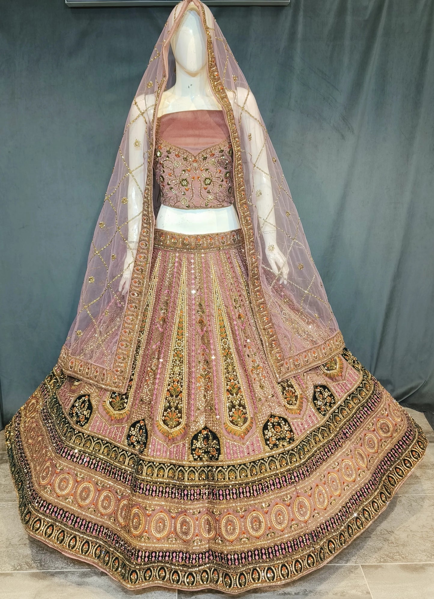 Majestic pink bridal lehenga