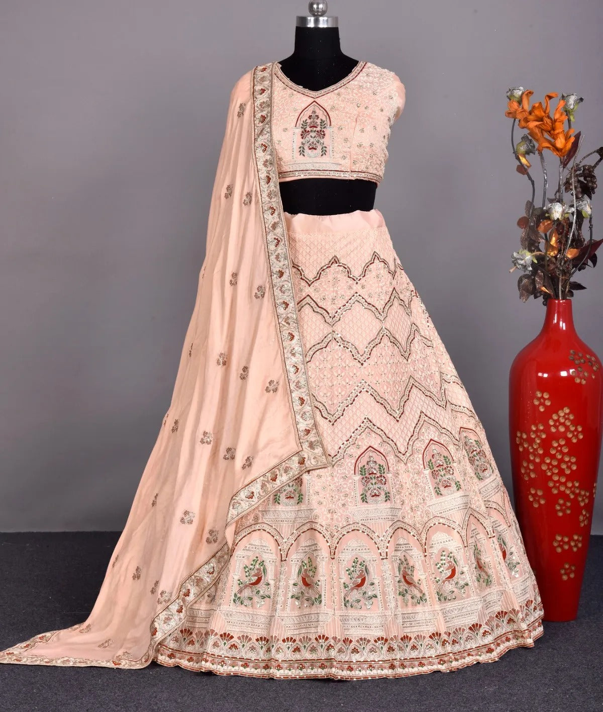 Tremendous peach lehenga