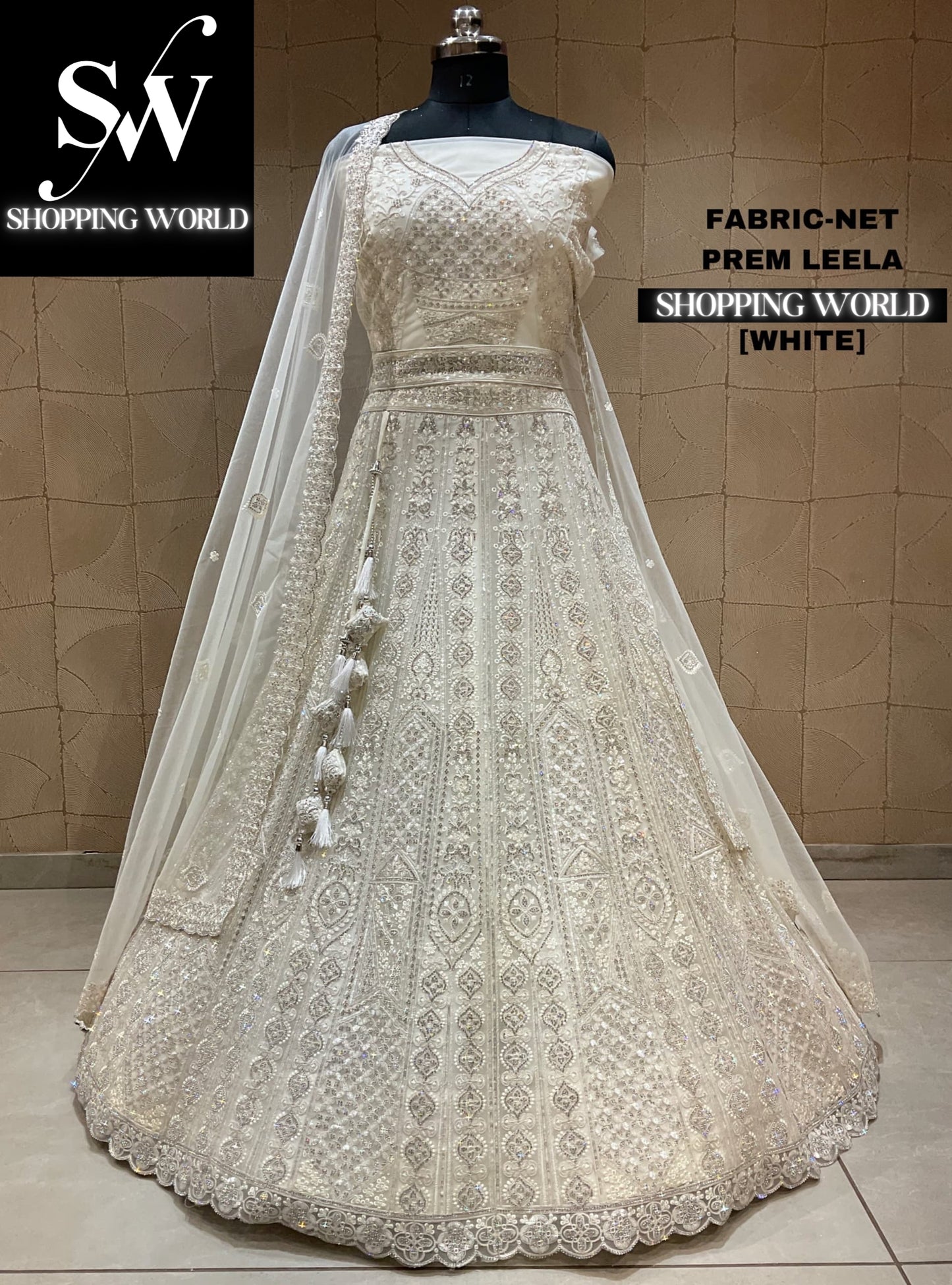 Pleasing white lehenga