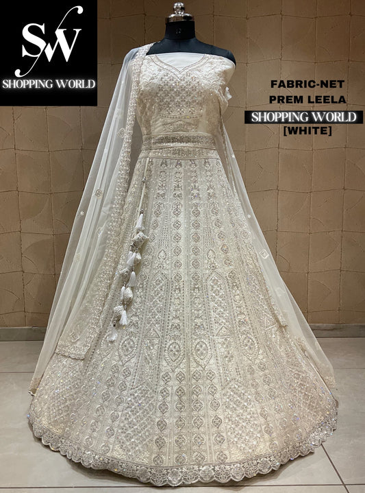 Lehenga blanca agradable