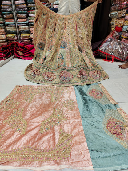 Gorgeous peach Peacock pink Lehenga