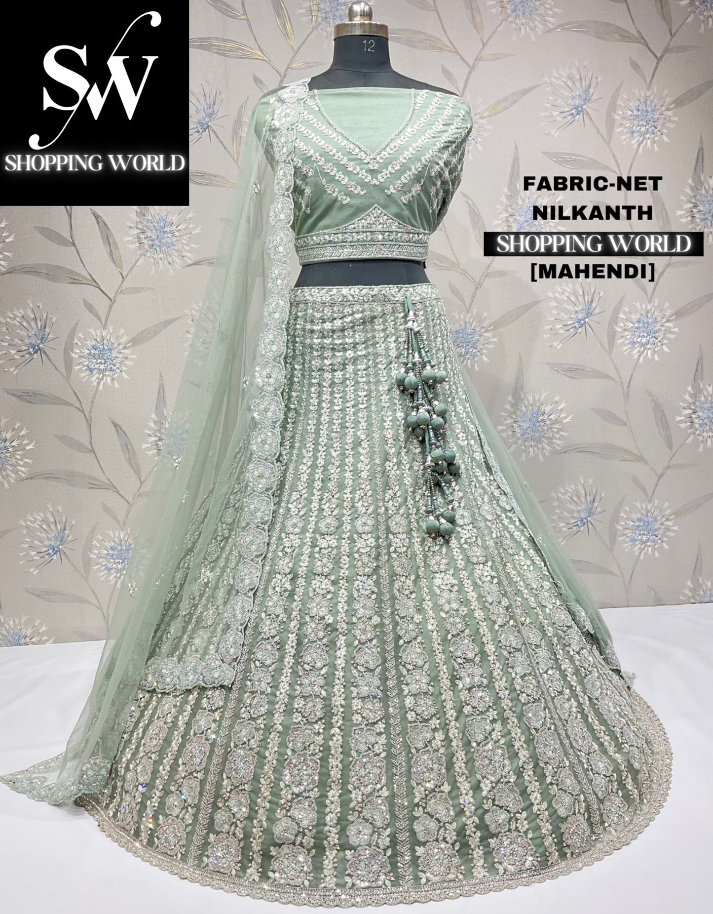 Gorgeous mehendi green lehenga