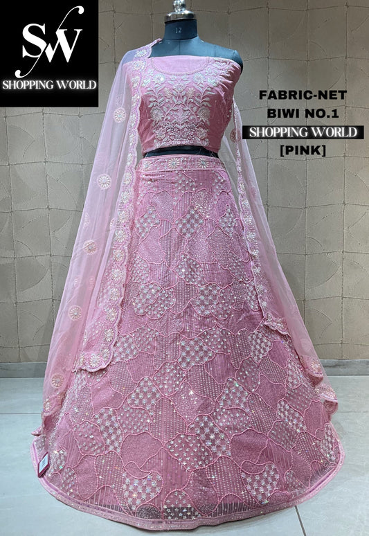 Hermosa lehenga rosa