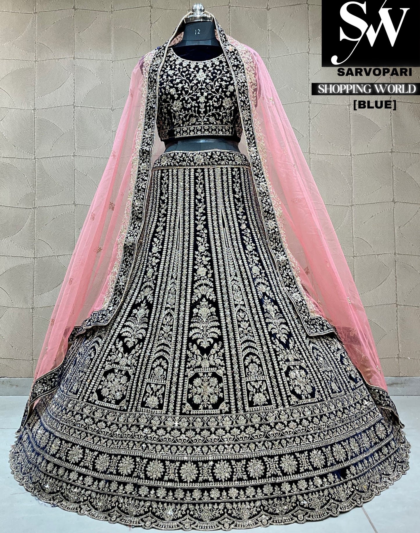 Tremendous double dupatta bridal Lehenga