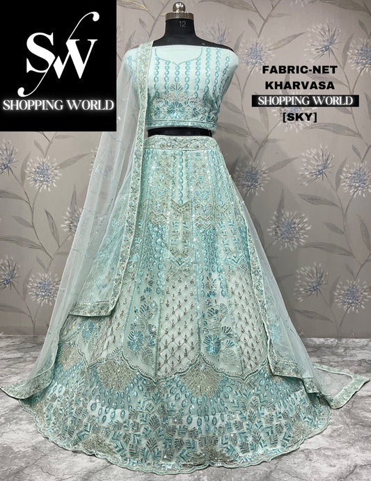 Lavishing sky blue lehenga