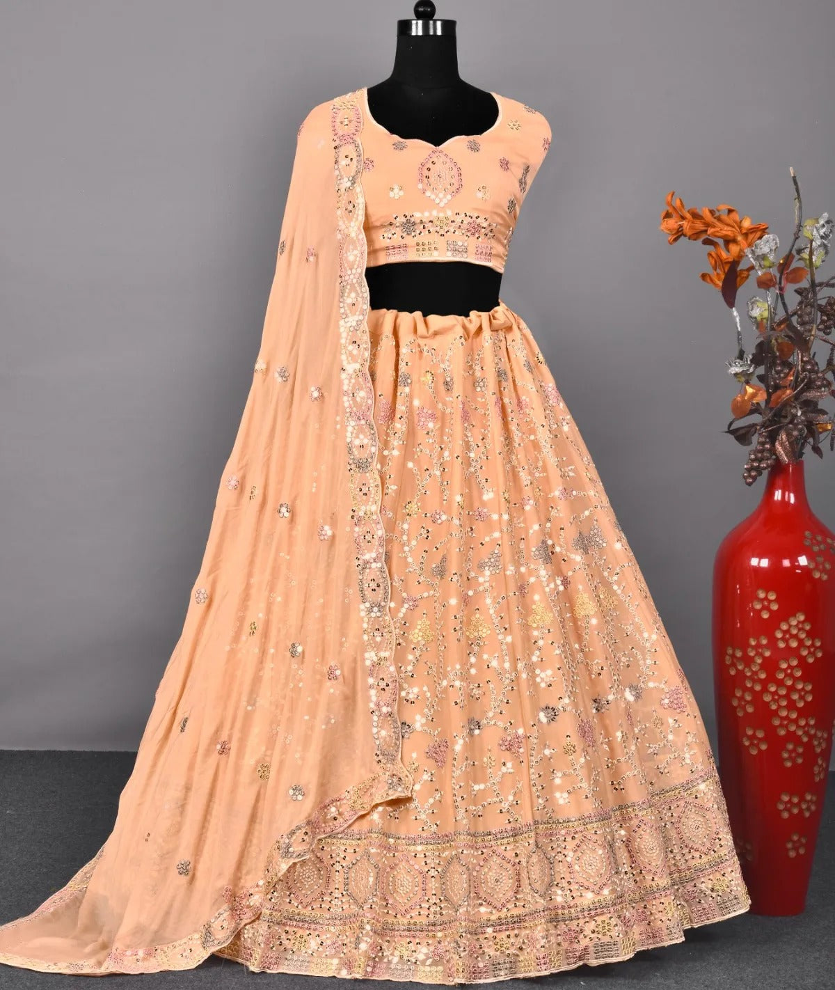 Fabulous peach lehenga