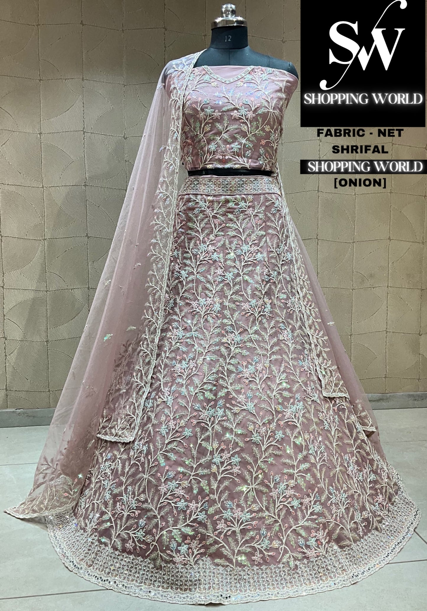 glamorous onion pink lehenga