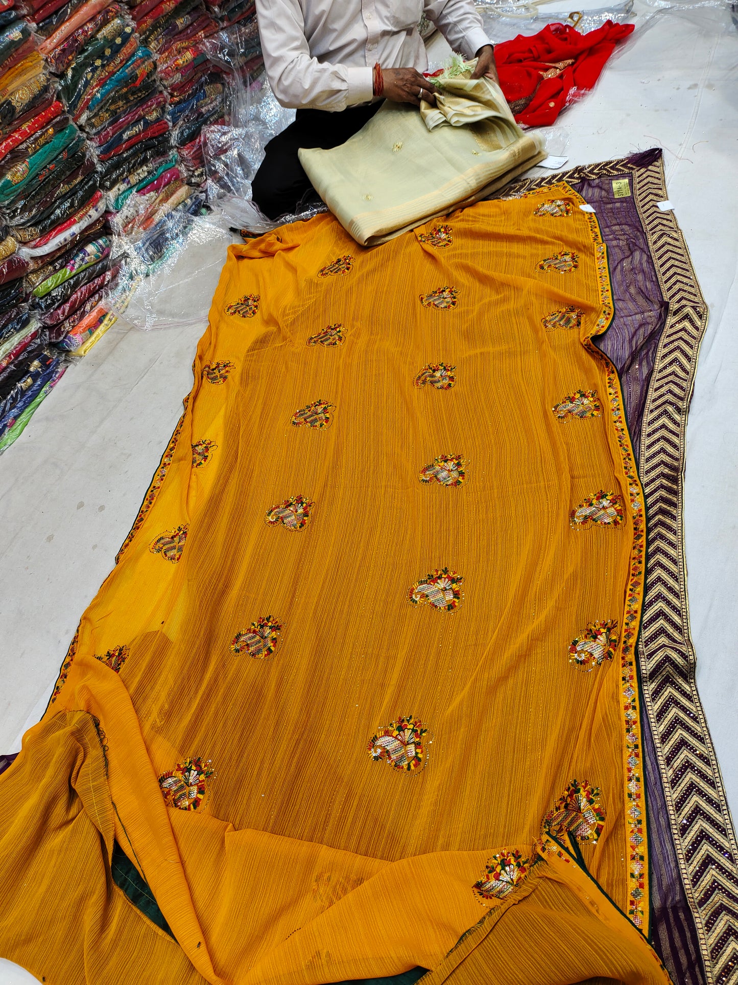 yellow haldi mehendi saree