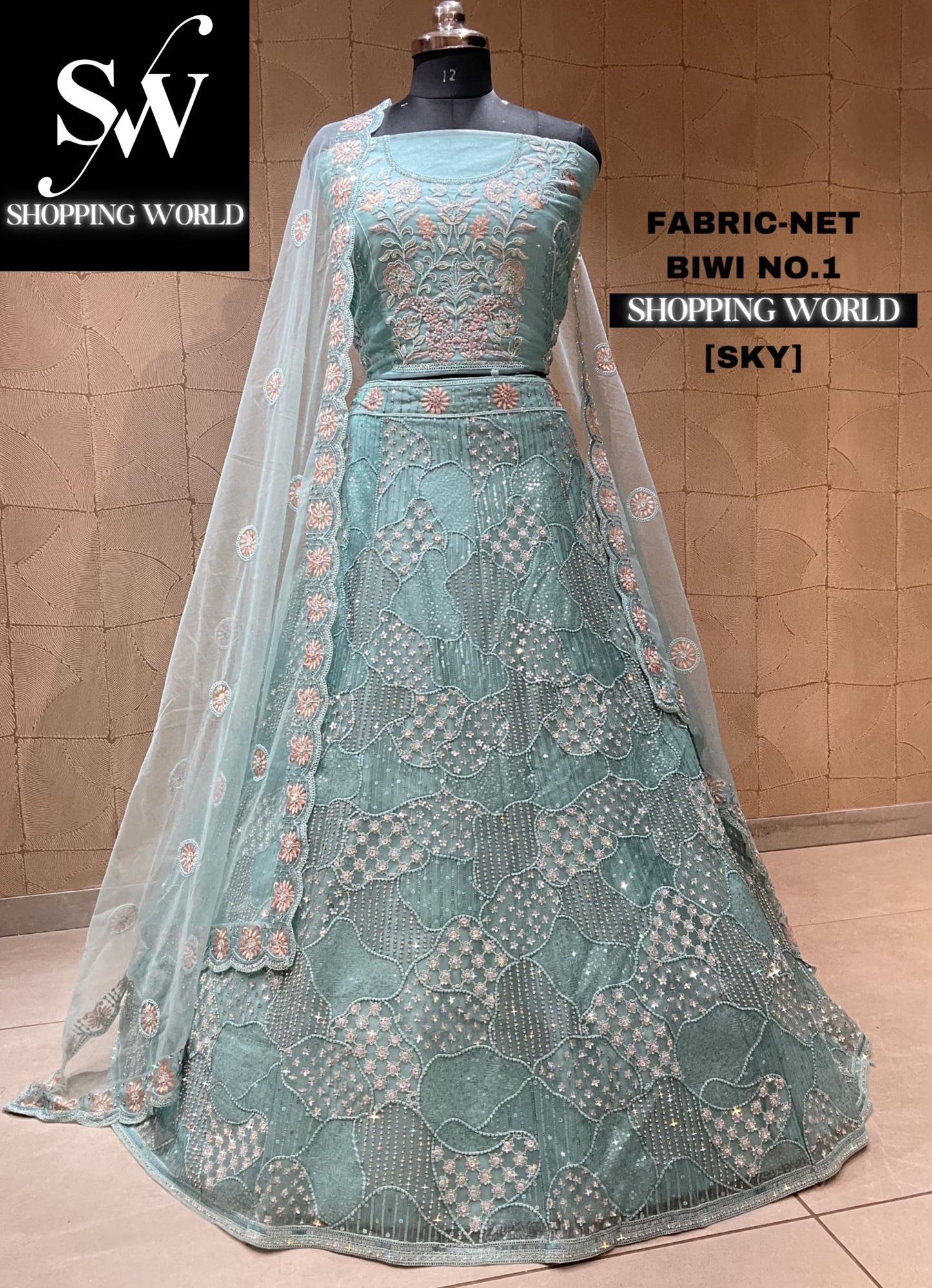 Astonishing sky blue lehenga