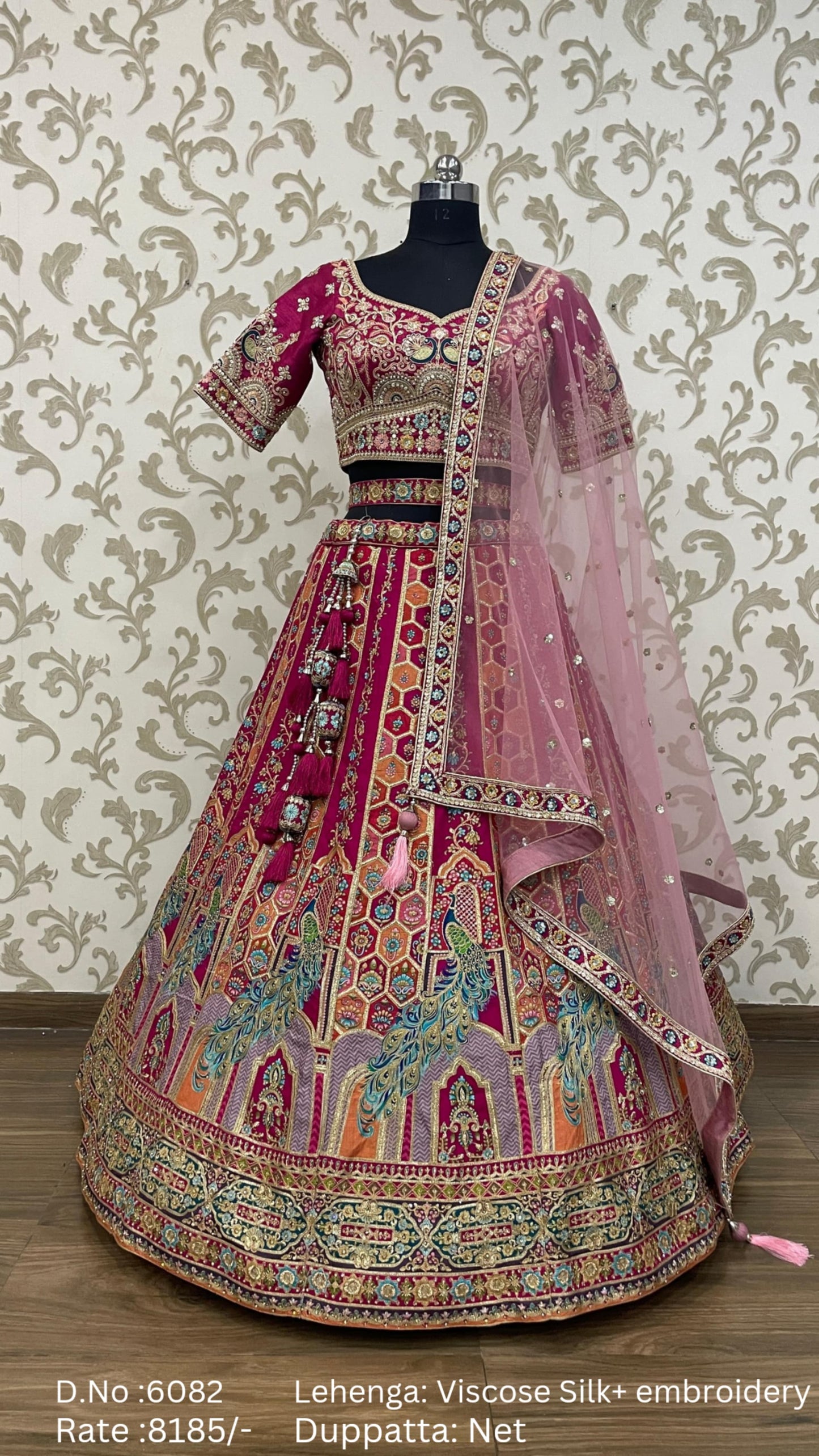 Astonishing red peacock Lehenga