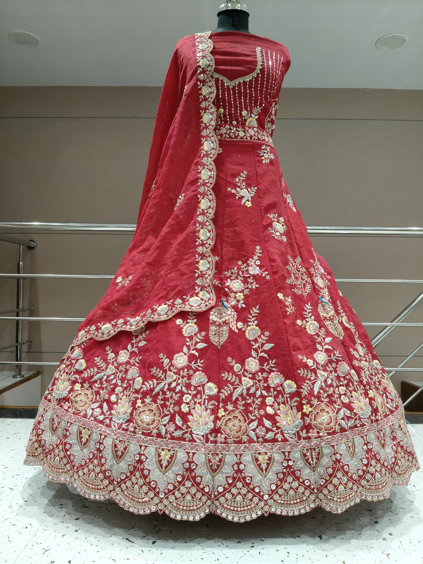 Pretty peacock red lehenga