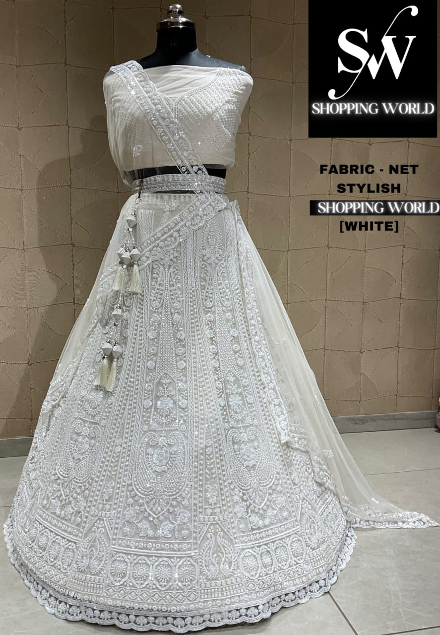 Eye catching white lehenga