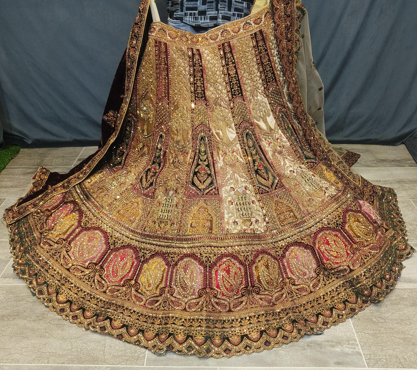 Gorgeous maroon bridal lehenga