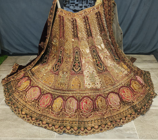 Gorgeous maroon lehenga crop top