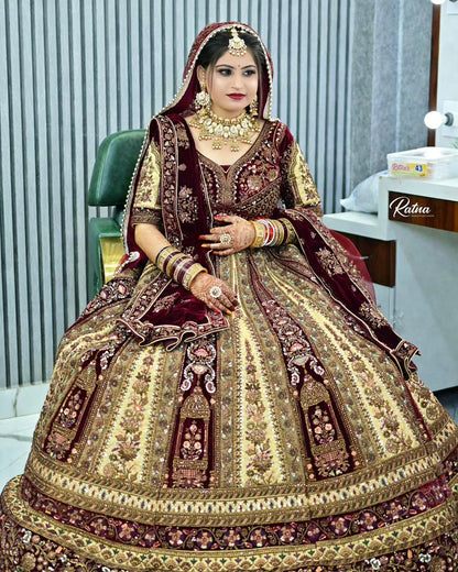 Stunning maroon golden bridal lehenga ( happy customer)