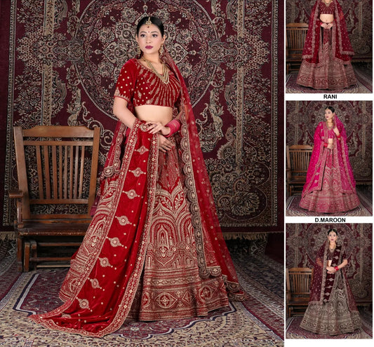 Awesome red double duptta bridal Lehenga