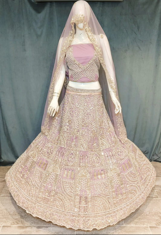 Fantástica lehenga rosa bebé