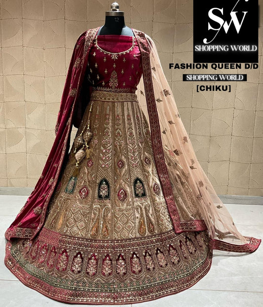 Preciosa lehenga nupcial rani golden chiku