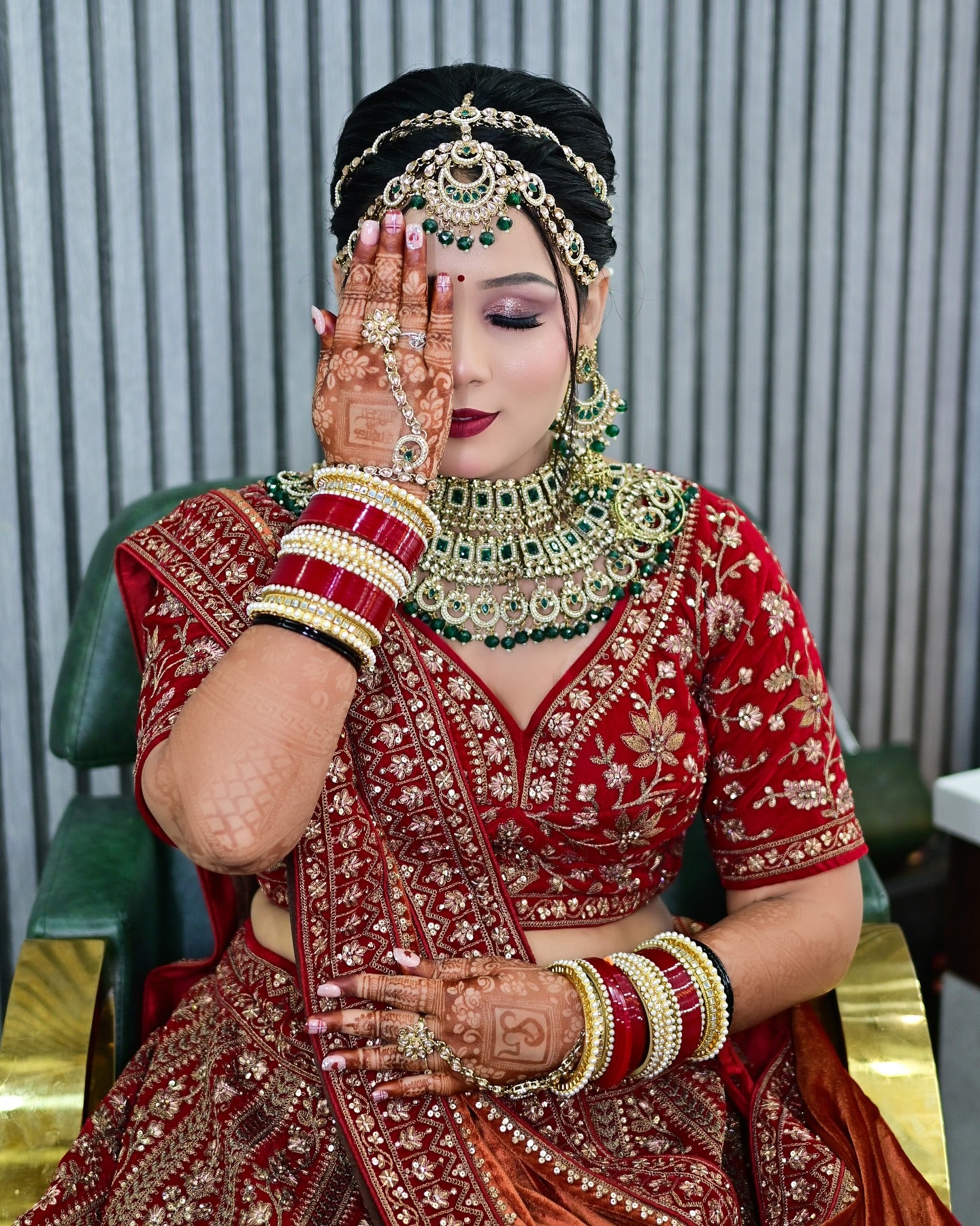 Eye catching maroon Handwork bridal lehenga ( happy customer)