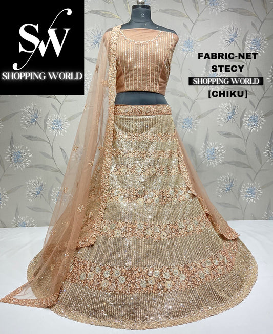 Fabulous peach chiku lehenga