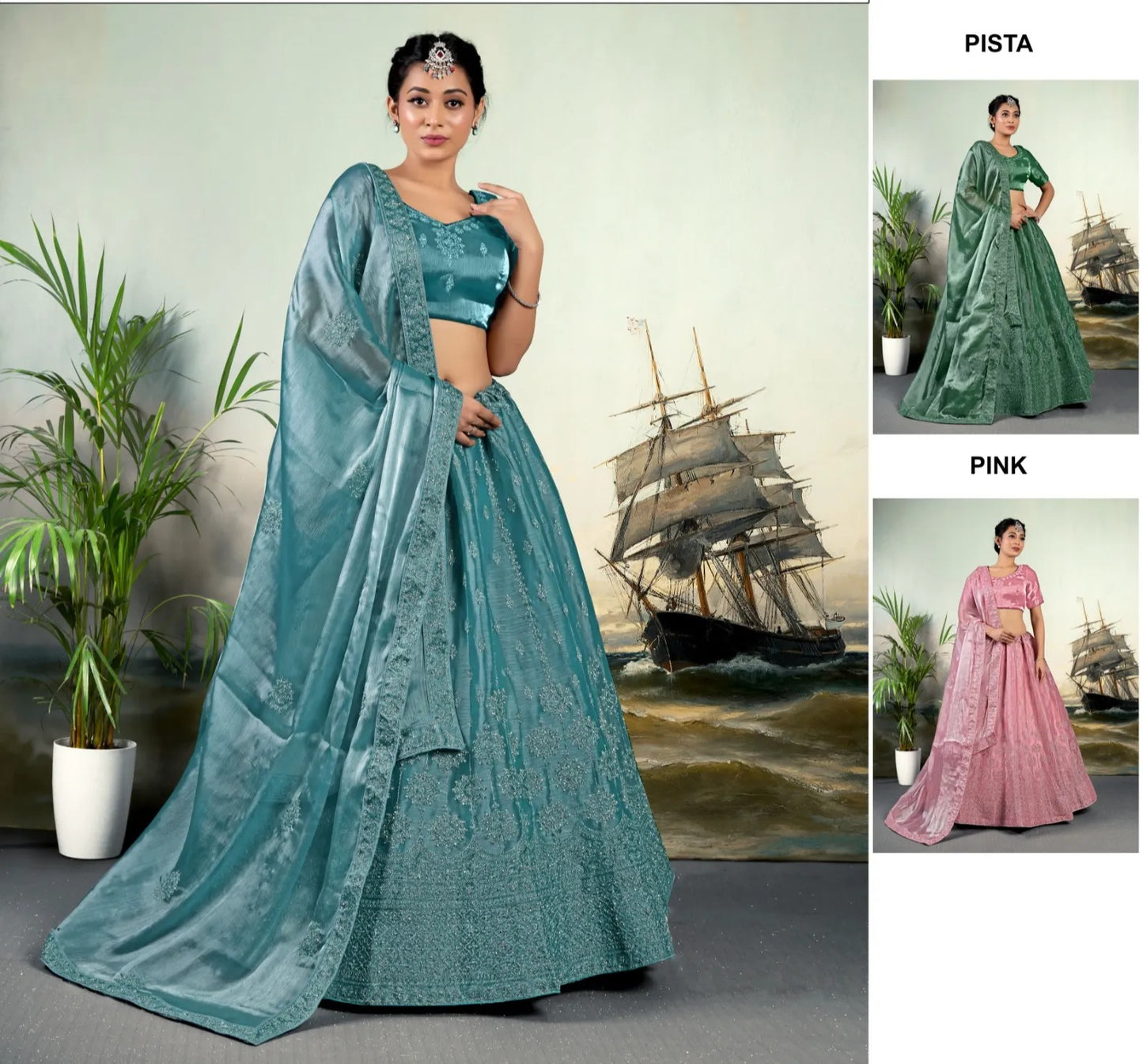 Something different sky blue Lehenga