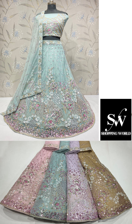 Lavishing sky blue lehenga