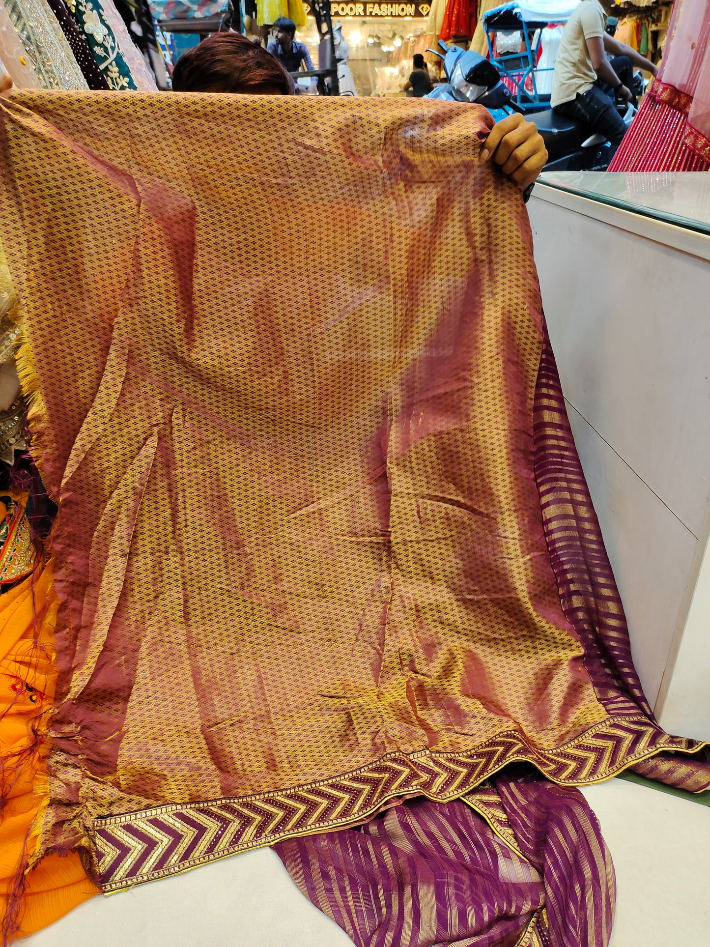 Lilac purple saree