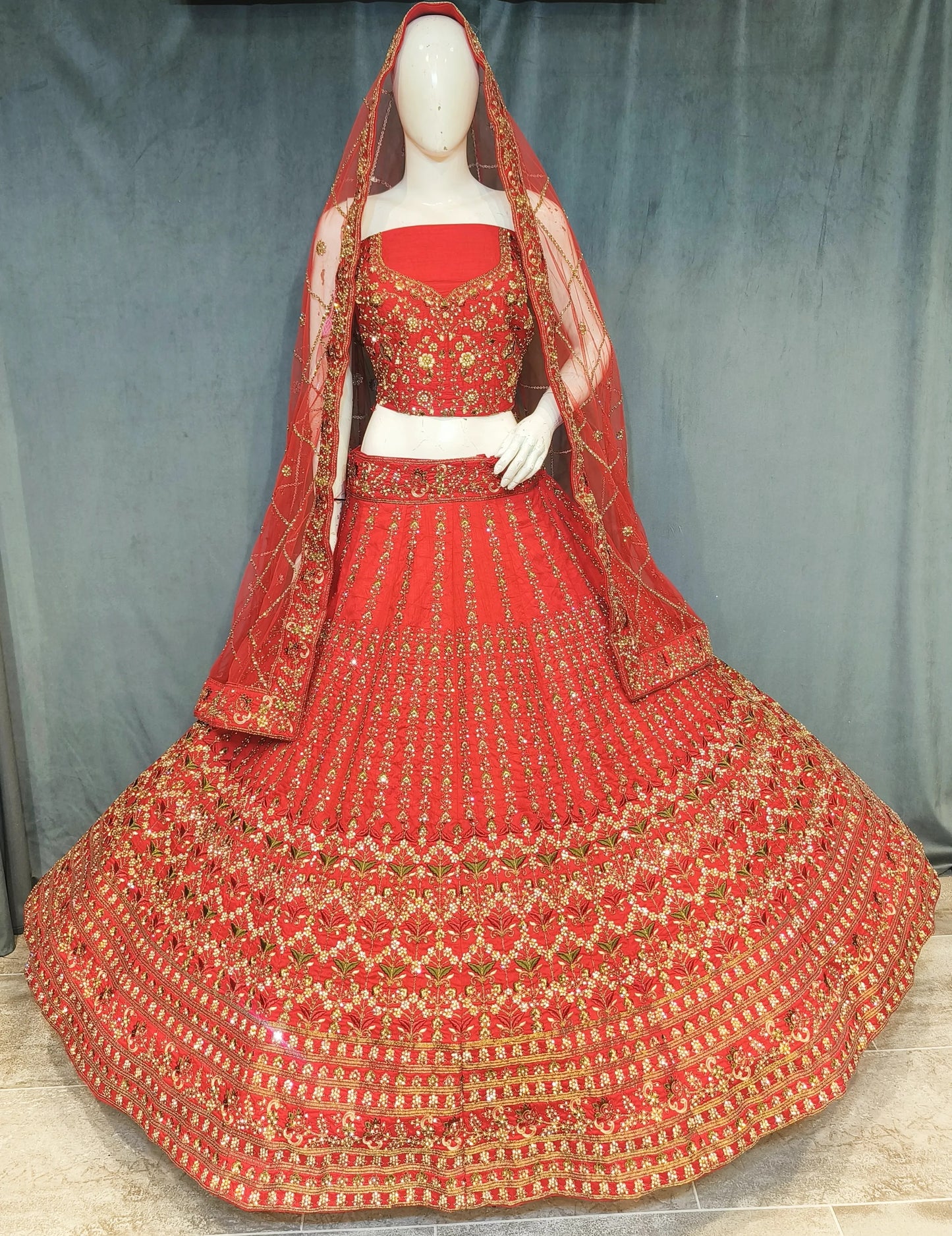 Tremendous Sabya Designer red  bridal lehenga