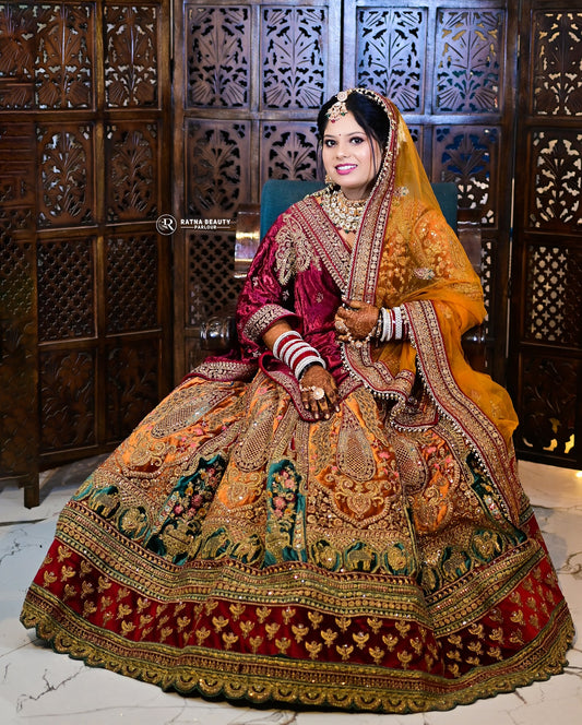 सुरुचिपूर्ण सरसों दुल्हन lehenga (खुश ग्राहक)