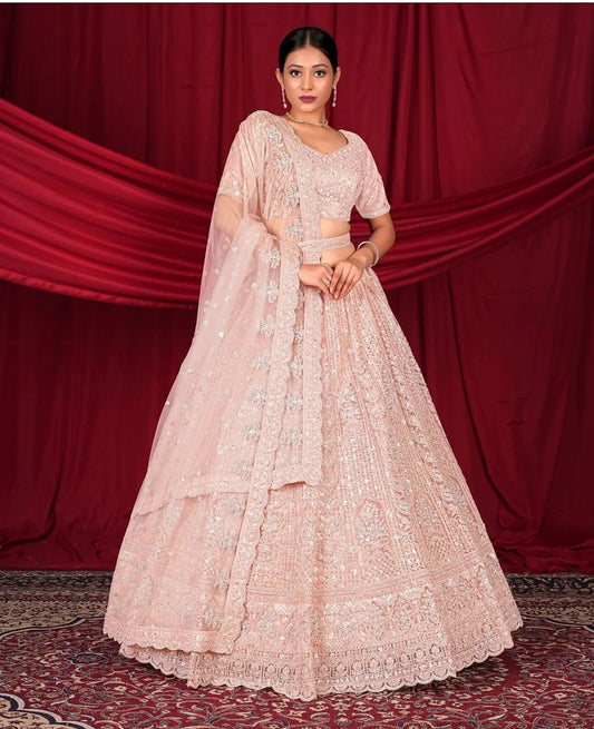 Awesome peach pink Lehenga