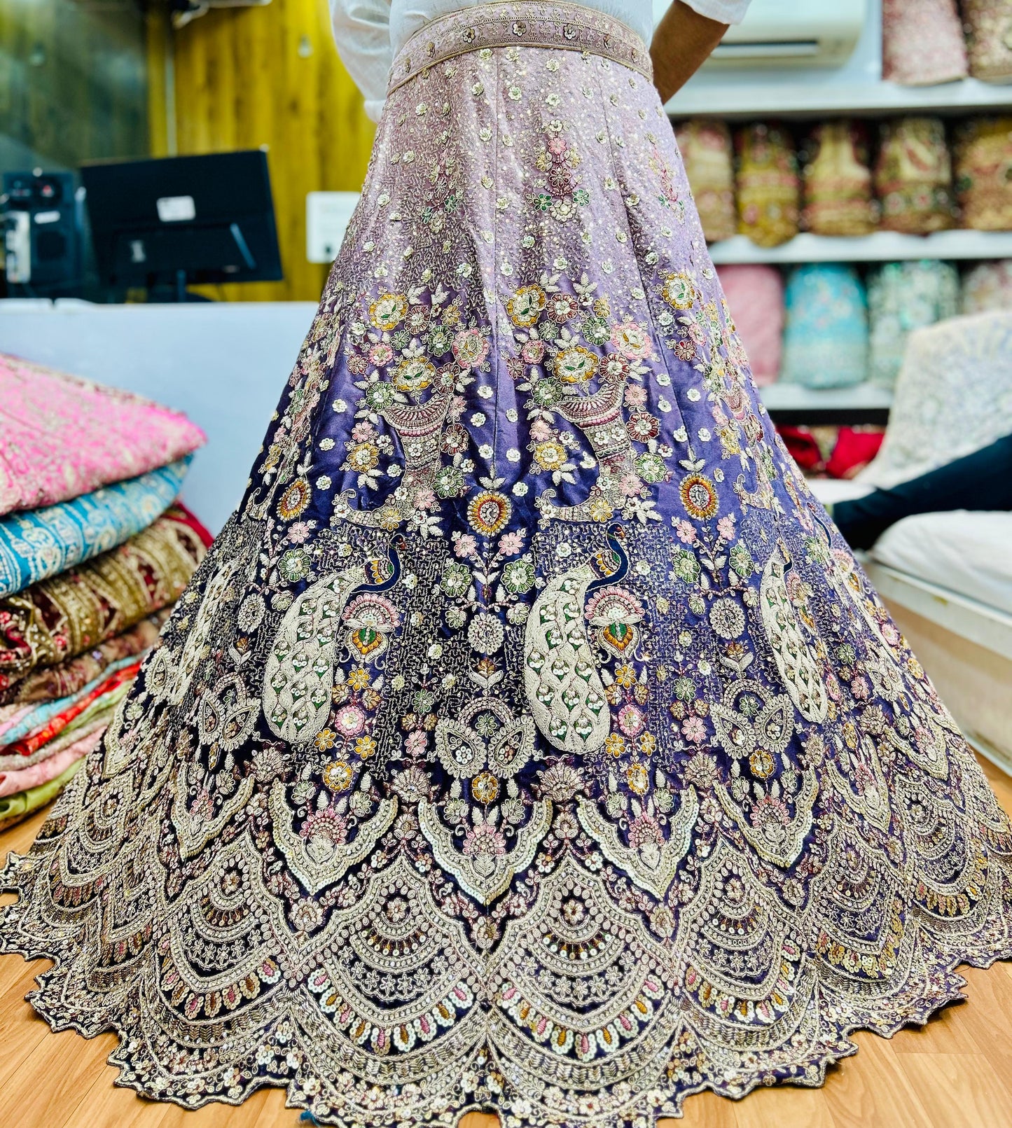 Attractive peacock purple Lehenga