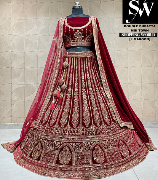 Gorgeous double dupatta bridal Lehenga