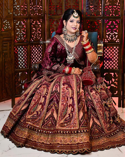 Fabulous royal marwari maroon bridal lehenga ( happy customer)