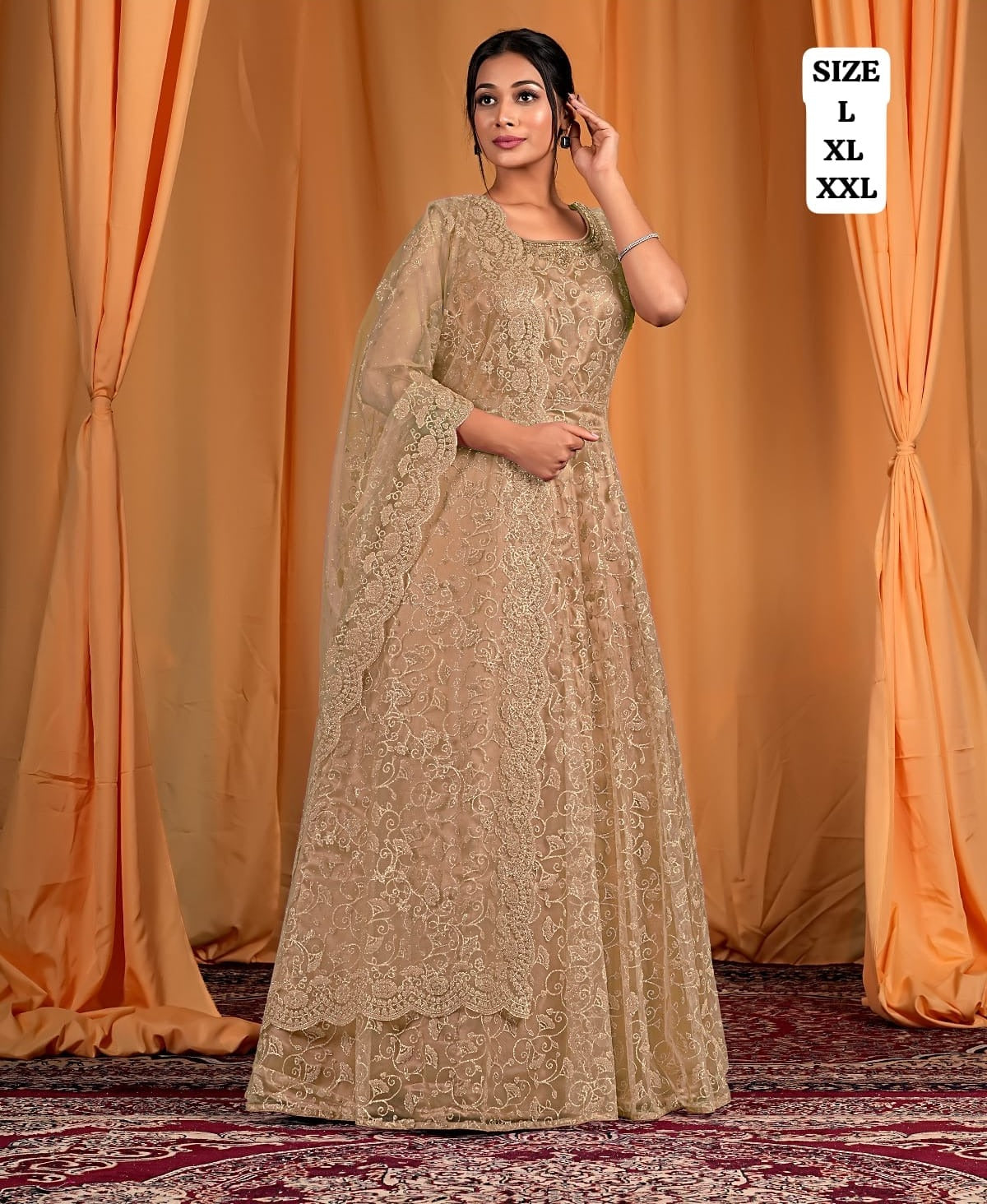 Attractive golden beige Lehenga