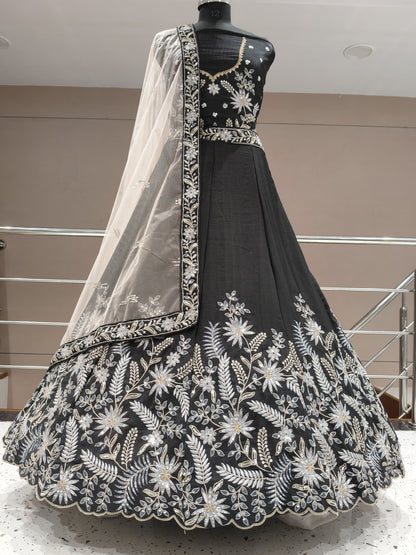 Awesome dark blue lehenga