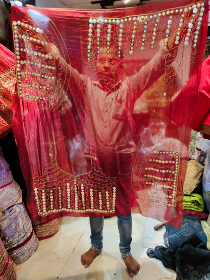 Pretty red pearl Sequence work lehenga