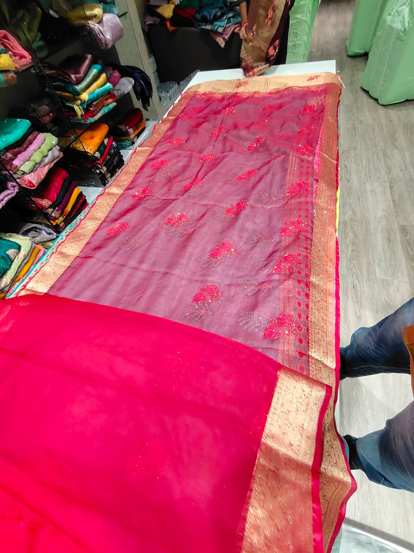 Elegant pink saree