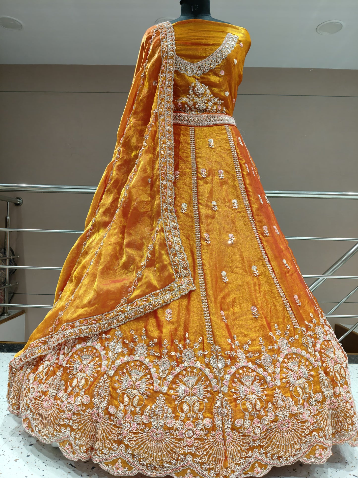 Engaging yellow haldi mehendi lehenga