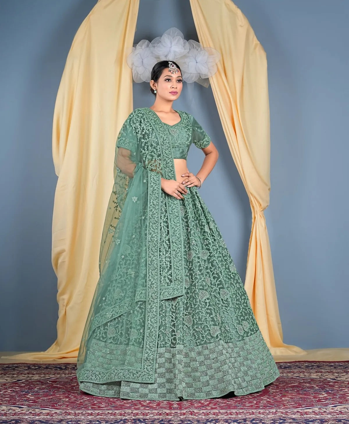 Awesome pista green Lehenga