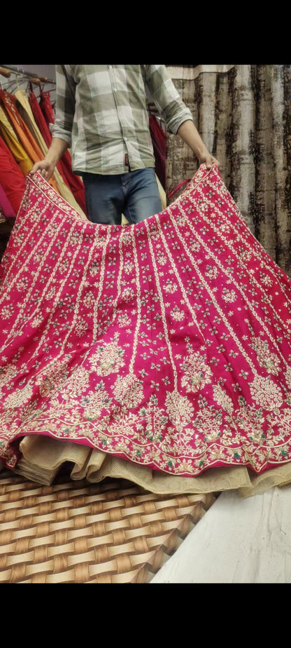 Magenta Pink Handwork Lehenga