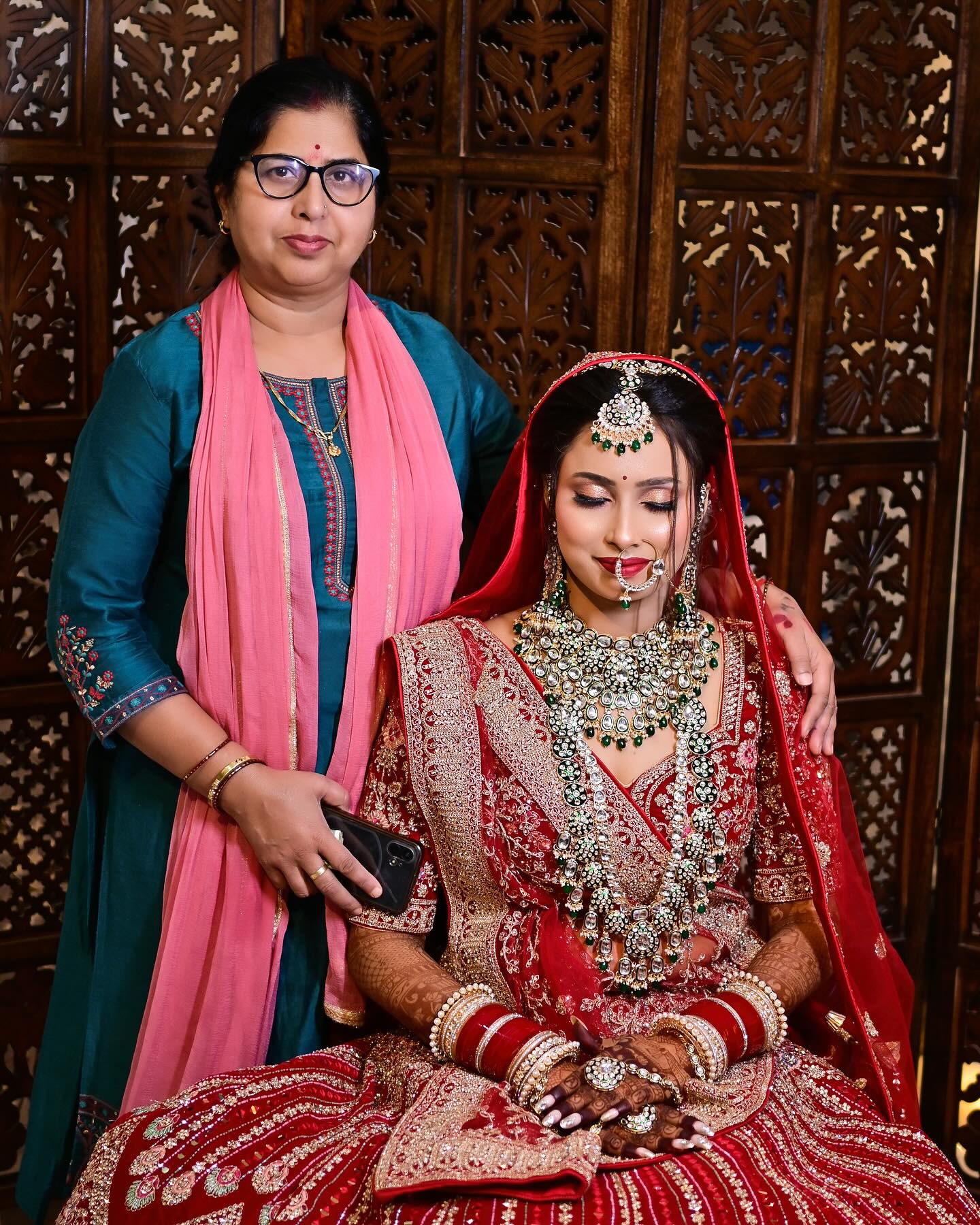 Lovely Red jhumka bridal lehenga ( happy customer)