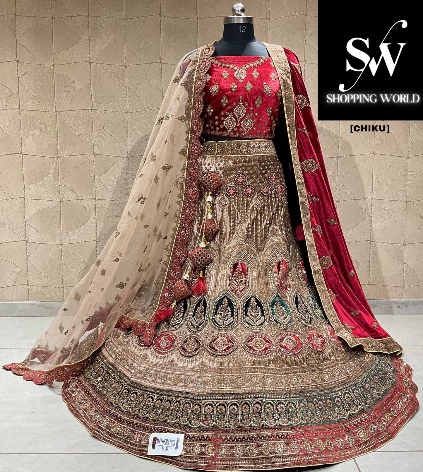 Fantastic chiku double duptta bridal lehenga