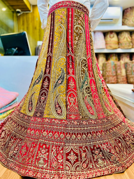 Elegant peacock multicolour bridal Lehenga