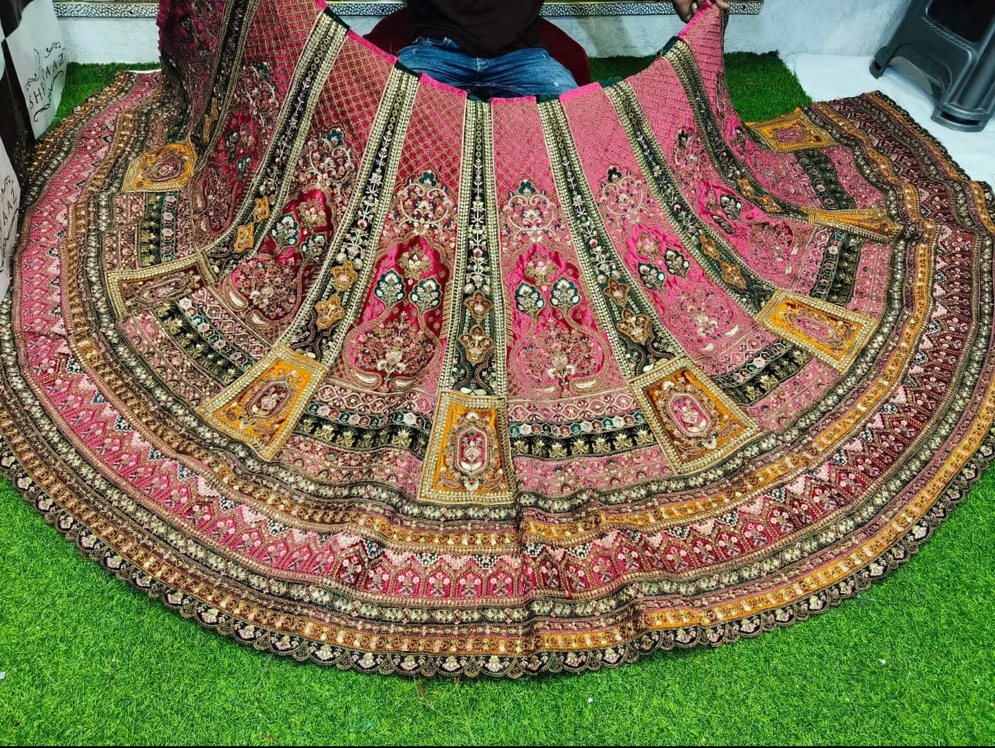 Pleasing pink double duptta bridal lehenga