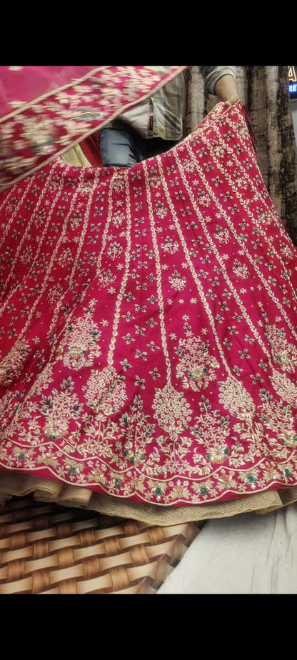 Magenta Pink Handwork Lehenga