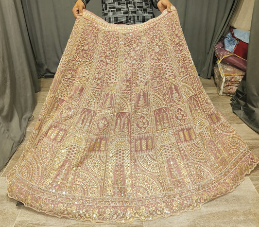 Something different baby pink lehenga